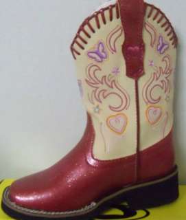 Roper Kids Western Boots  Fushia/Creme (Style#9 18 1801 914 PI) Faux 