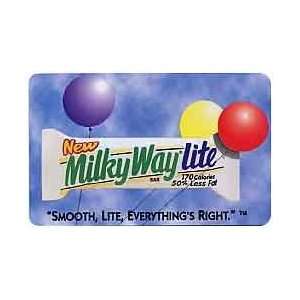   Phone Card 15m Milky Way Lite Candy Bar & Balloons (Colorful) USED
