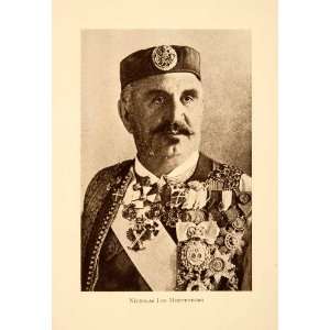  1918 Print Military Uniform Medals Portrait King Nicholas 