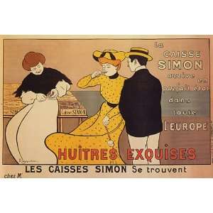 OYSTER HUITRES EXQUISES FRANCE FRENCH VINTAGE POSTER CANVAS REPRO 