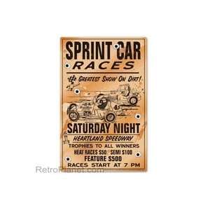  Sprint Car Races Metal Sign