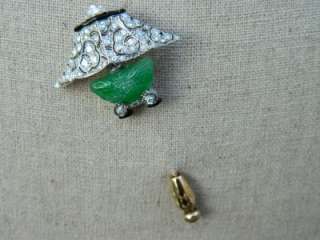 Tiffany & Co.,TIFFANY LAMP stick pin, Platinum,18kt,diamonds, jade 