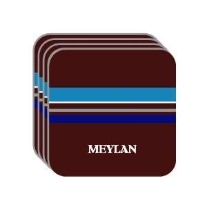 Personal Name Gift   MEYLAN Set of 4 Mini Mousepad Coasters (blue 