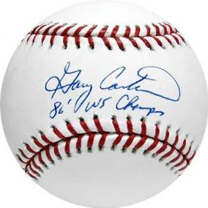  Gary Carter Autographed Baseball with 86 WS Champs 