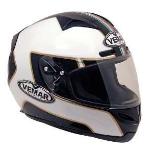   Vemar Eclipse Motorcycle Helmet   Metha White/Black Medium Automotive