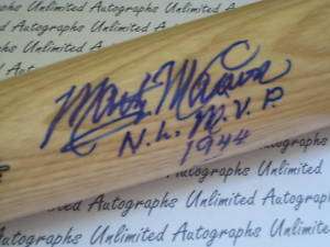 Marty Marion St. Louis Cardinals 1944 NL MVP Signed Bat  