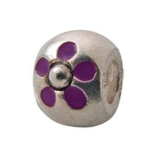  Purple Flower Silver Bead Arts, Crafts & Sewing