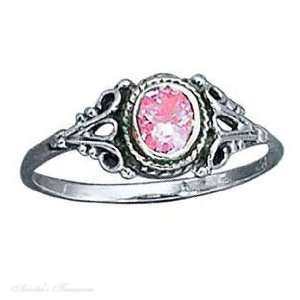  Sterling Silver Pink Ice Ring Shank Size 5 Jewelry