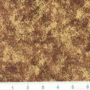  45 Wide Fall Adventure Metallic Texture Brown Fabric By 