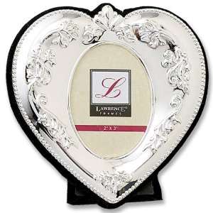  1x2 Silver Metal Heart Picture Frame