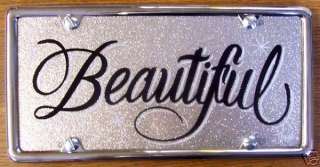 Airbrush* Custom Painted SPARKLY License Plate & FRAME  