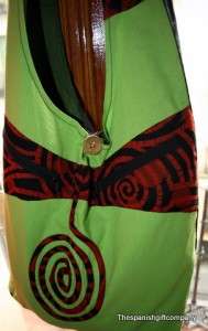 New Hippie Gypsy Boho Handmade Lime Green 100% Cotton 2 Pocket Sling 