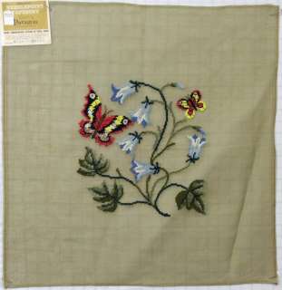 VINTAGE PRE WORKED NEEDLEPOINT TAPESTRIES (BUTTERFLY) (#0049)  