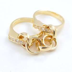  Ring double plated gold Menottes.   Taille 56 Jewelry