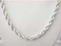 925 Sterling Silver Rope 5mm Chain necklace BB199  