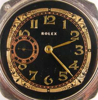 ROLEX Rarest Vintage Swiss wristwatch, Large SILVER Cushion shape case 