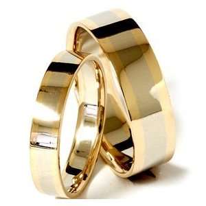  Pompeii3 Inc. Gold Two Tone Matching His Hers Wedding Band 