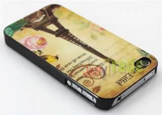   Tower Flower Paris Scenery Back Cover Hard Protect Case for iPhone 4