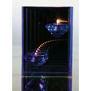  Infinity Glass Candle Holder with Two Diamonds