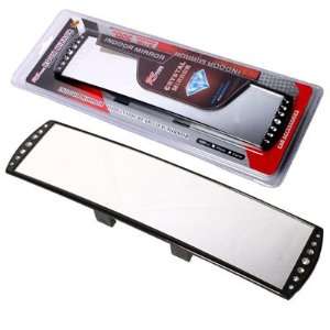 YCL 300mm Interior Clip on Rear Wide Angle View Curve Mirror (Diamond 