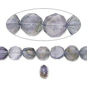 Bead iolite (dyed) 7 8mm faceted coin. Sold per 16 inch 