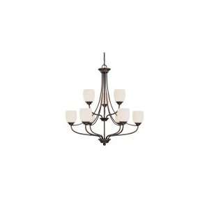   Marlow 9 Light Two Tier Chandelier in Burnished Bronze with Soft White