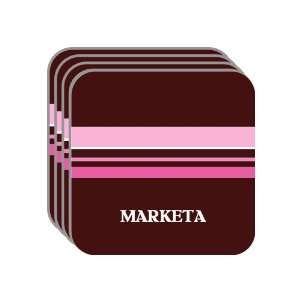 Personal Name Gift   MARKETA Set of 4 Mini Mousepad Coasters (pink 