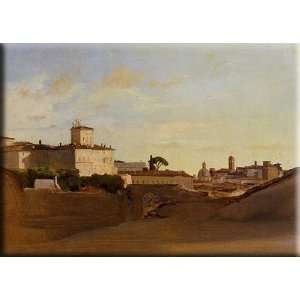  View of Pincio, Italy 30x21 Streched Canvas Art by Corot 