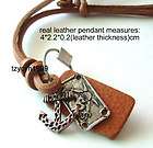 top quality thick real leather Pirate mens necklace  LN5