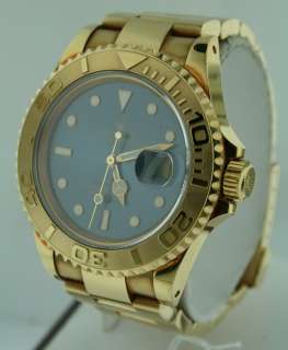 Rolex Yachtmaster 18k Yellow Gold Mens $28,900.00 Blue Dial Watch 