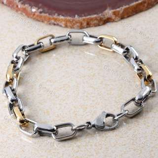   Color Stainless Steel Cable Chain Bracelet Bangle Mens Jewelry  