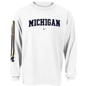   Wolverines White Classic Long Sleeve T shirt