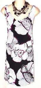 White House Black Market Black Pink Floral Print Dress XS NWT 