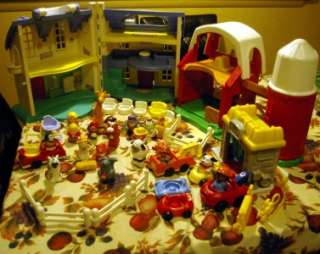 FISHER PRICE HUGE LITTLE PEOPLE LOT HOUSE, CARWASH, FARM  