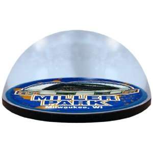 MLB Milwaukee Brewers Round Crystal Magnetized Paperweight  