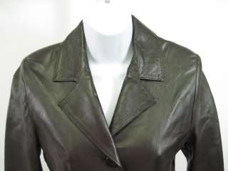 JOAQUIM RUIZ Brown Leather Jacket Blazer Sz S/M  