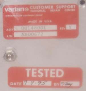 Varian PN X08148001 350D Ion Implanter Source/Filament  