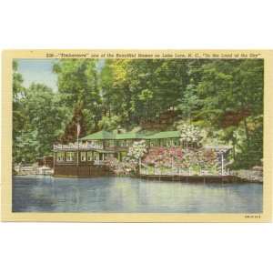 Vintage Postcard Timbercove   One of the beautiful Homes on Lake Lure 