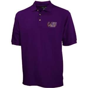  NCAA LSU Tigers Purple Pique Polo 