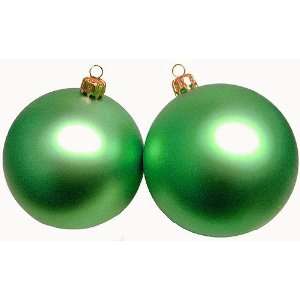  Set of 2 Matte Emerald Green Shatterproof Christmas Ball 
