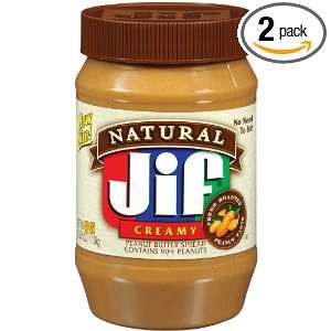 Jif Natural Creamy Peanut Butter Spread, 40 Ounce (Pack of 2)  