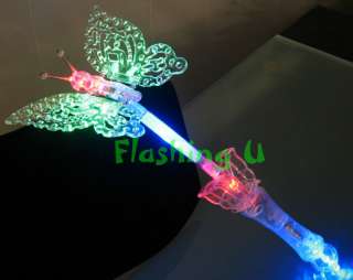 FLASHING Light up LED BUTTERFLY WAND Easter July 4 NEW  