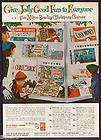 1962 Milton Bradley 8 Board Games Racko Etc. Xmas Ad