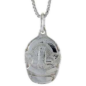   in. (17mm) Tall Los Angeles Police Badge Pendant (w/ 18 Silver Chain