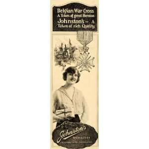  1919 Ad Belgian War Cross Johnstons Chocolate Milwaukee 