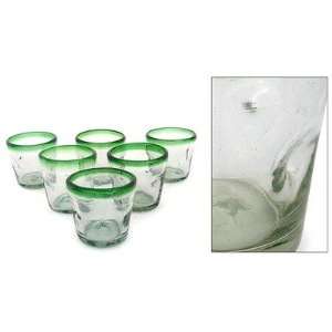 Novica 15788 Lime Freeze Juice Glasses (Set of 6)  Kitchen 