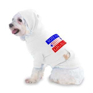 VOTE FOR GIGOLO Hooded (Hoody) T Shirt with pocket for your Dog or Cat 