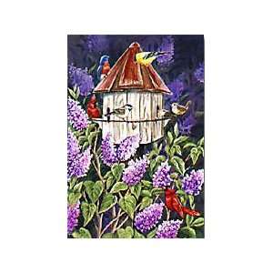  Lilacs and Birdhouse Mini Flag Patio, Lawn & Garden