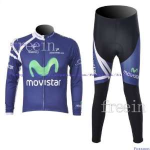  2011 movistar long sleeve cycling jerseys and pants set 