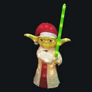  Star Wars 3 D Yoda with Light Saber Lighted Yard Art 